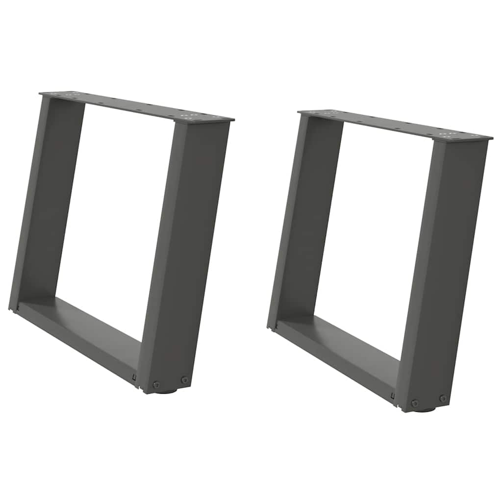 2 db antracitszürke, U alakú acél dohányzóasztal láb 60 x (42-43) cm