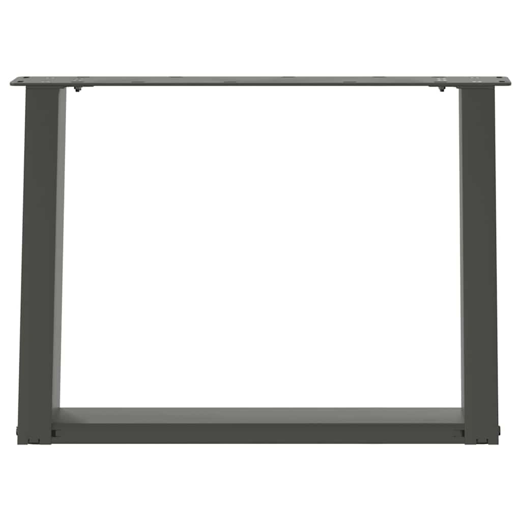 2 db antracitszürke, U alakú acél dohányzóasztal láb 60 x (42-43) cm
