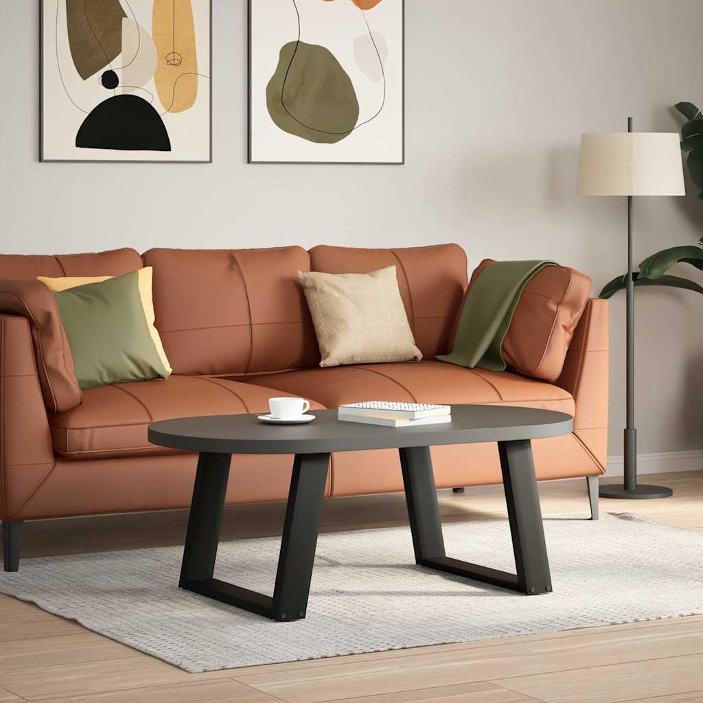 2 db U alakú dohányzóasztal láb fekete 70 x (42-43) cm acél dohányzóasztal láb