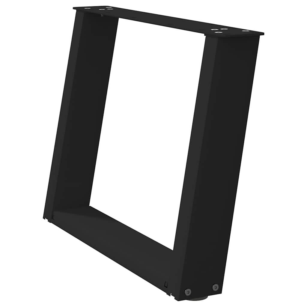 2 db U alakú dohányzóasztal láb fekete 70 x (42-43) cm acél dohányzóasztal láb