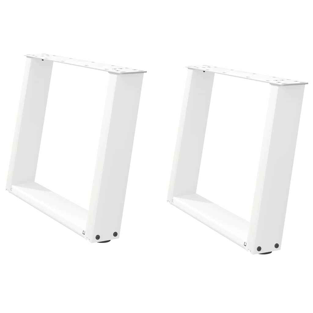 2 db U alakú dohányzóasztal láb fehér 70 x (42-43) cm acél