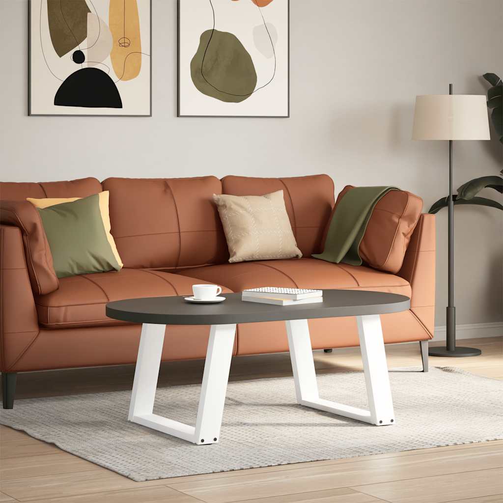 2 db U alakú dohányzóasztal láb fehér 70 x (42-43) cm acél