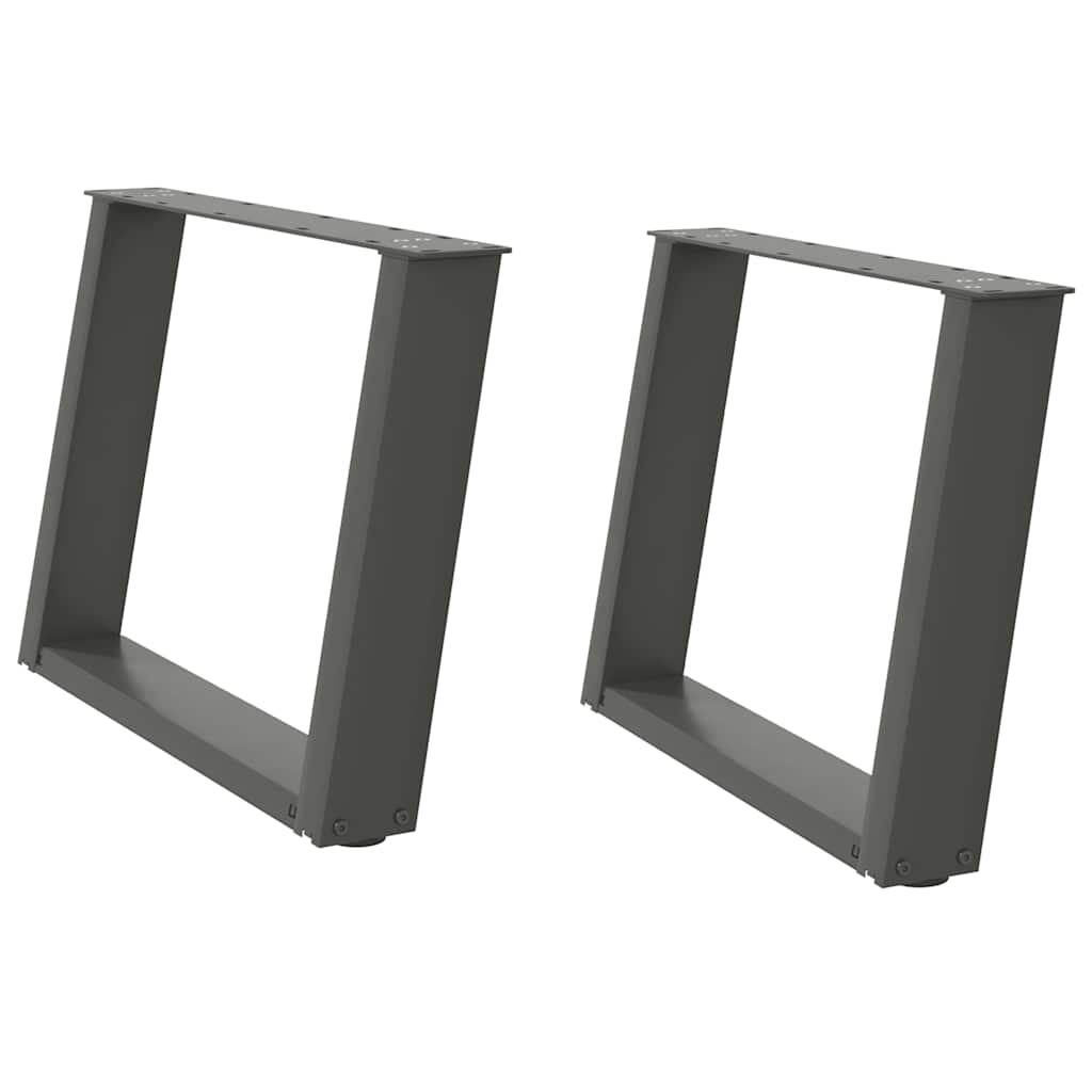 2 db antracitszürke, U alakú dohányzóasztal láb 70 x (42-43) cm acél