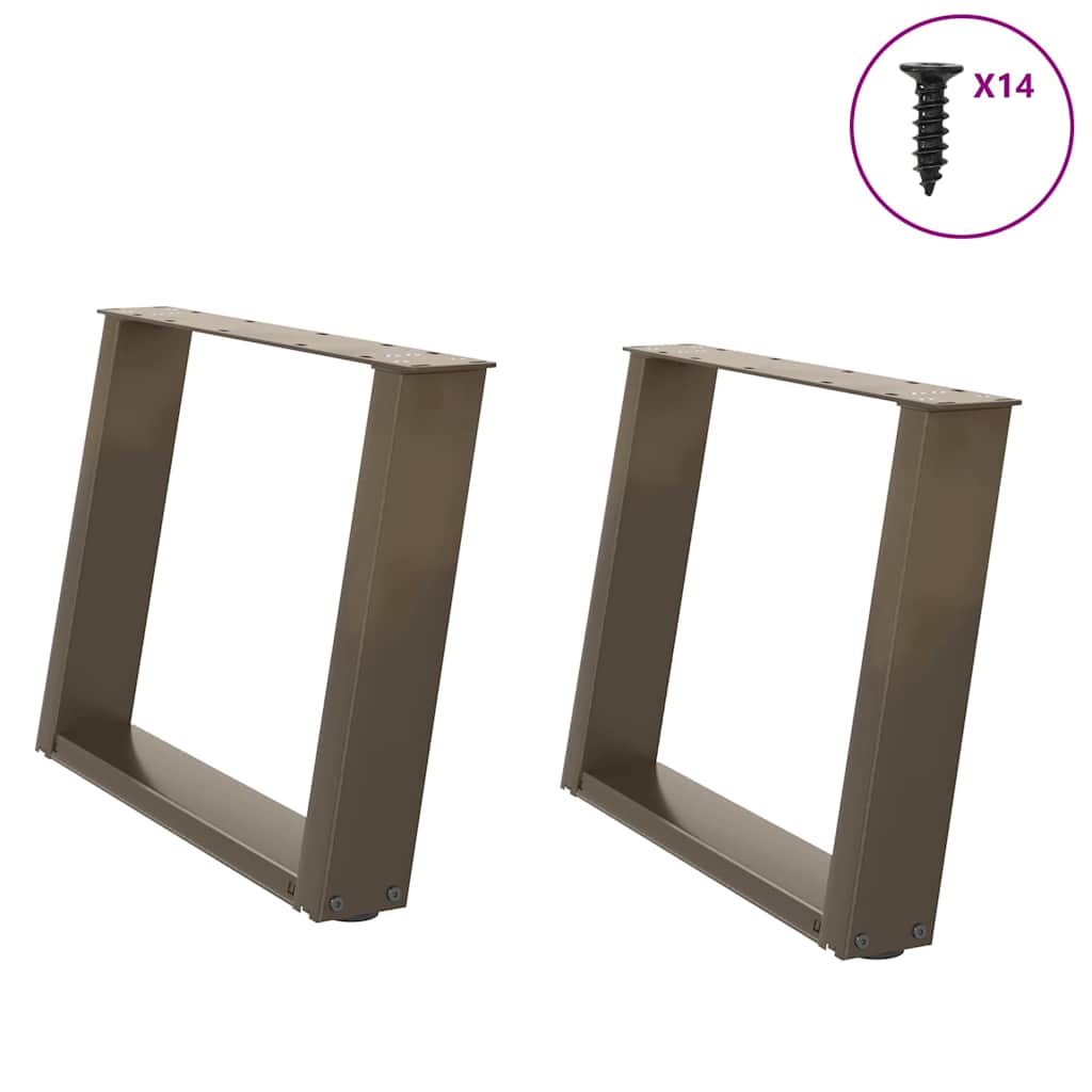 2 db U alakú natúr acél dohányzóasztal láb 70 x (42-43) cm