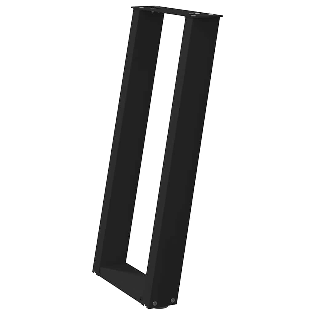 2 db fekete, U alakú acél konzolasztal láb 28 x (72-73) cm