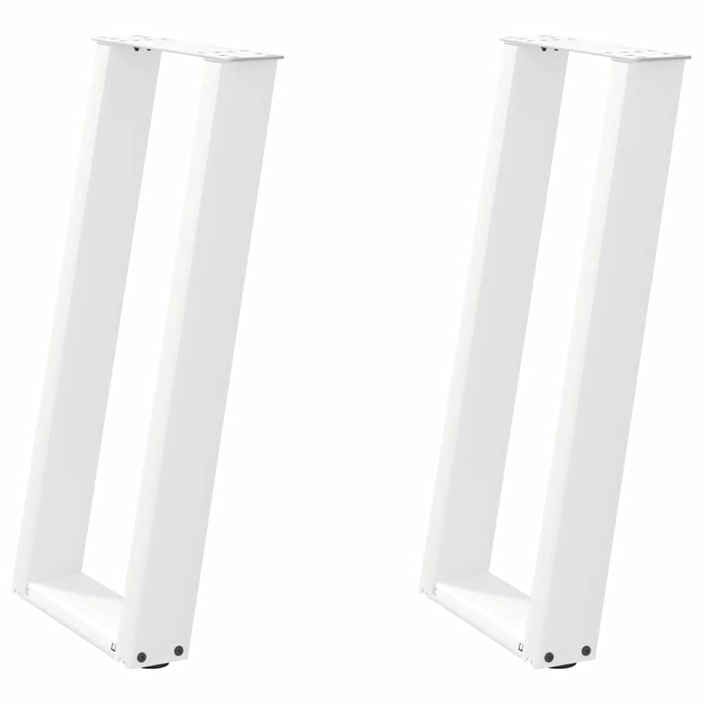 2 db fehér U alakú konzolasztal láb 28 x (72-73) cm acél