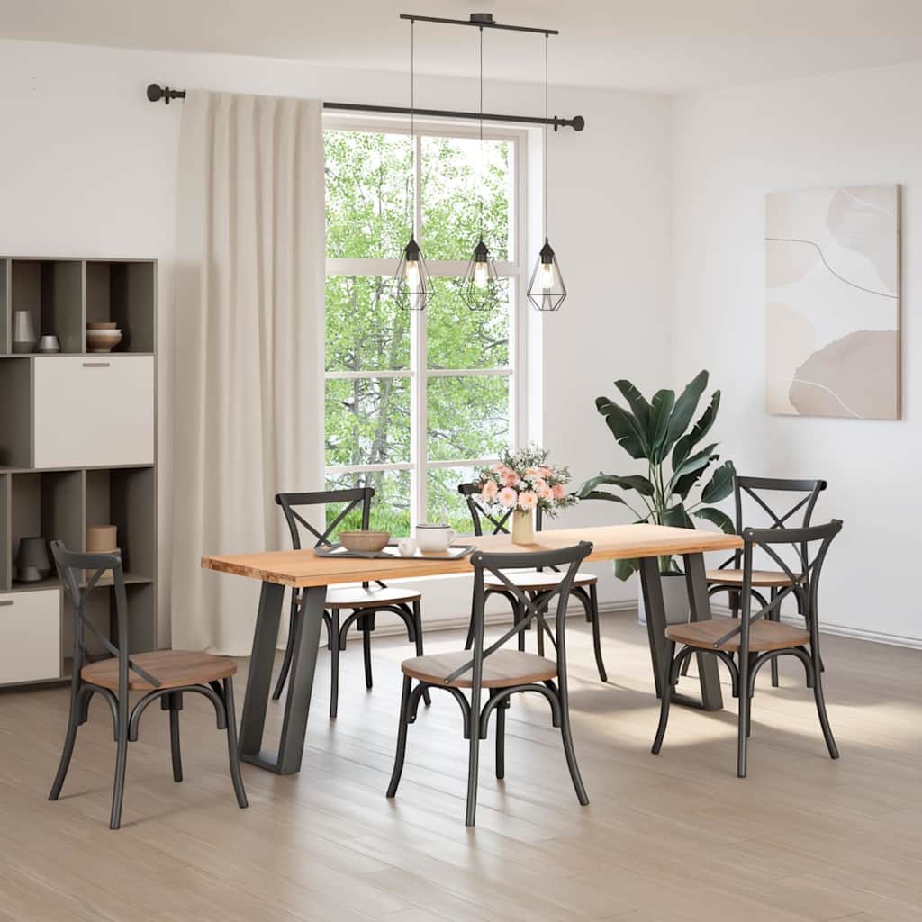 2 db antracitszürke U-alakú acél konzolasztal láb 28x(72-73) cm