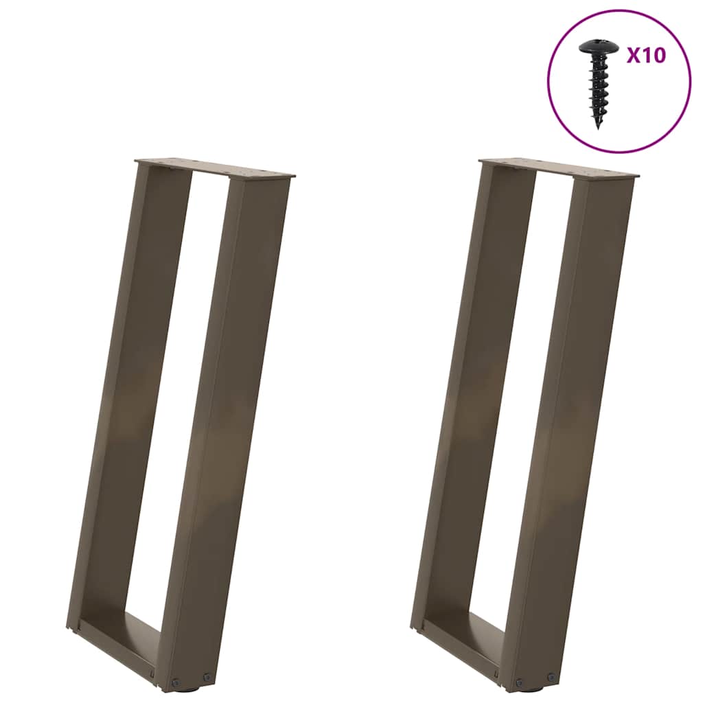2 db U alakú natúr acél konzolasztal láb 28 x (72-73) cm
