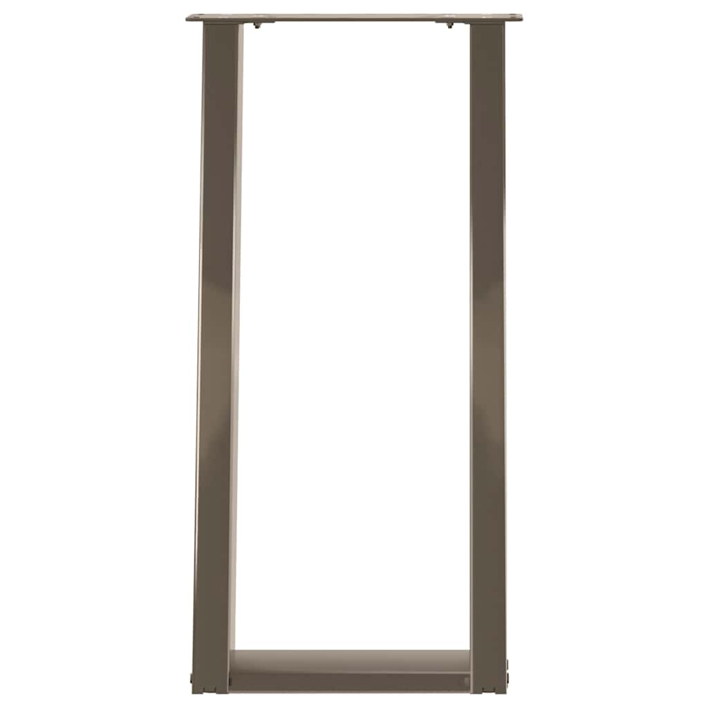 2 db U alakú natúr acél konzolasztal láb 28 x (72-73) cm