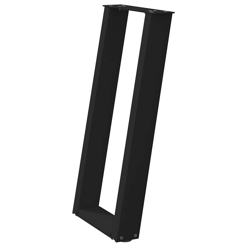2 db fekete, U alakú acél konzolasztal láb 38 x (72-73) cm