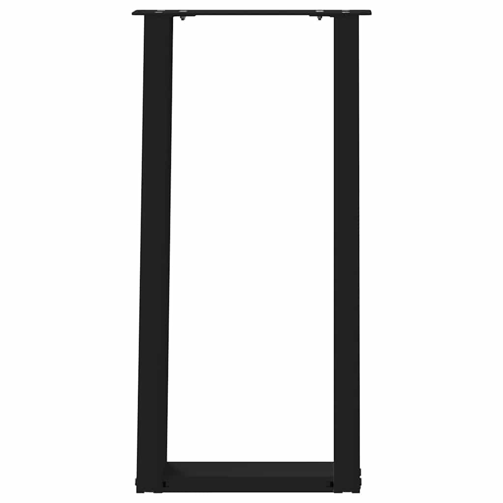 2 db fekete, U alakú acél konzolasztal láb 38 x (72-73) cm