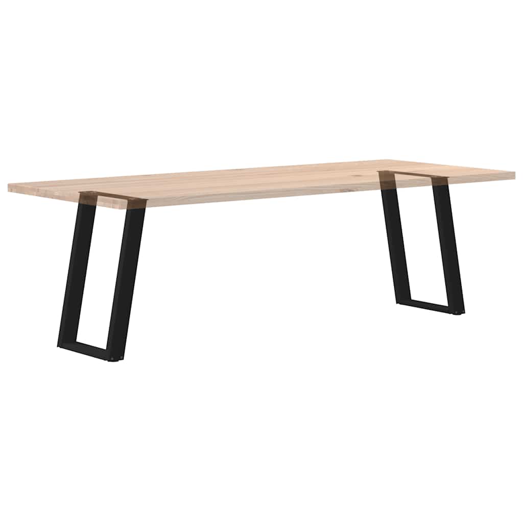 2 db U alakú étkezőasztal láb fekete acélból 50 x (72-73) cm