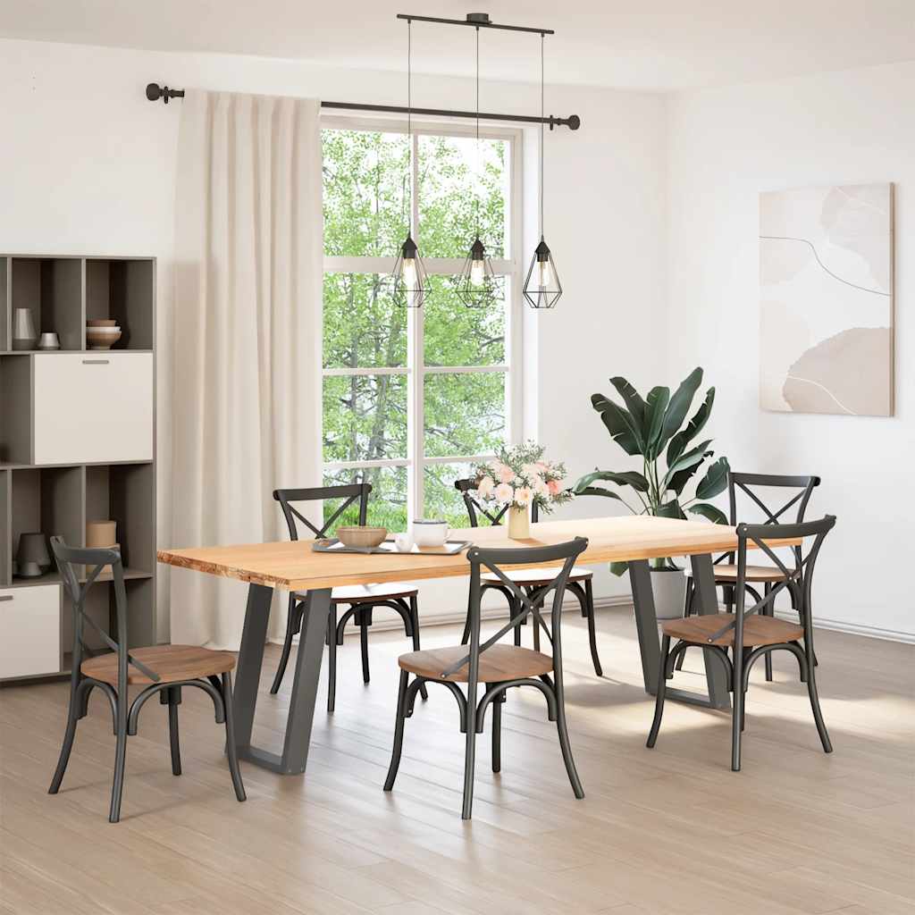 2 db antracitszürke, U alakú acél étkezőasztal láb 50 x (72-73) cm