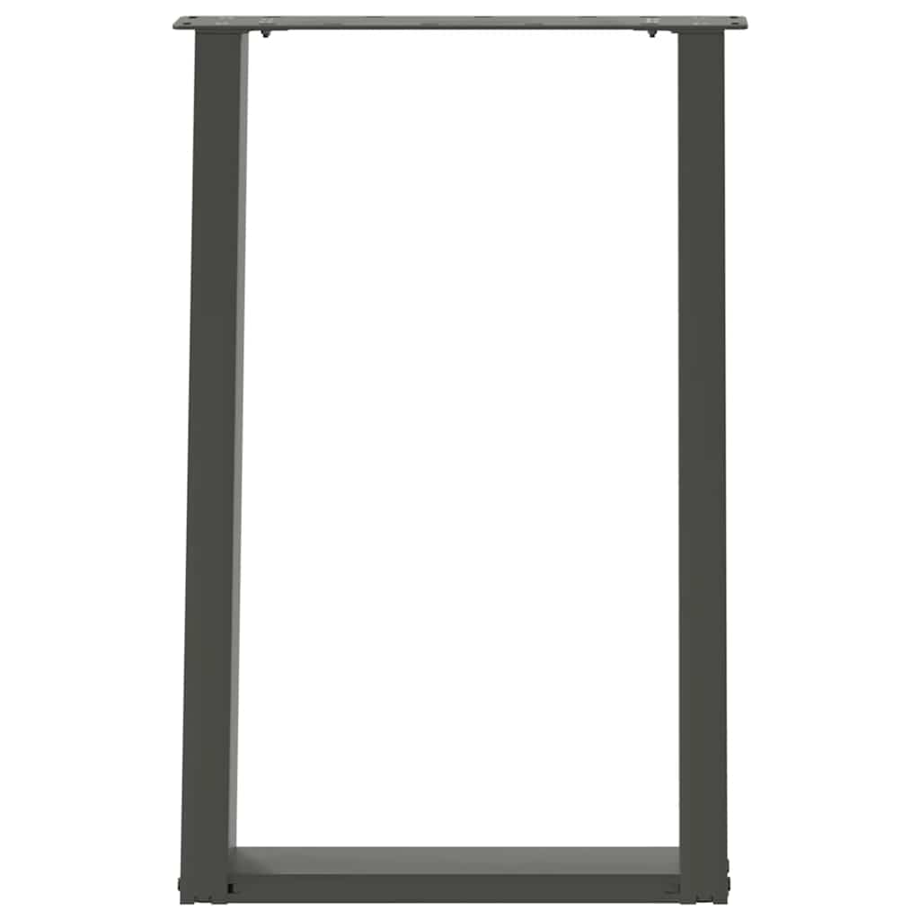 2 db antracitszürke, U alakú acél étkezőasztal láb 50 x (72-73) cm
