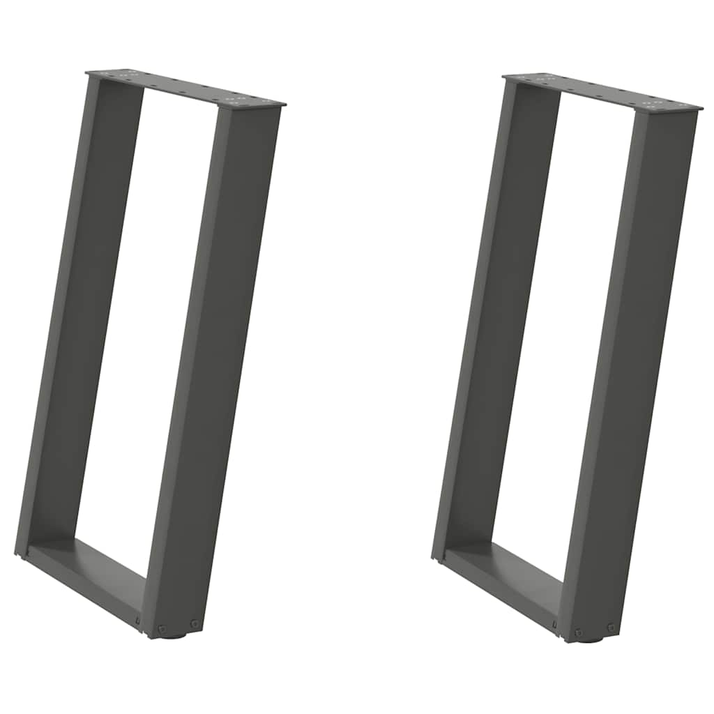 2 db antracitszürke, U alakú étkezőasztal láb 60 x (72-73) cm acél