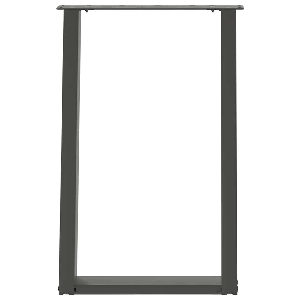 2 db antracitszürke, U alakú étkezőasztal láb 60 x (72-73) cm acél