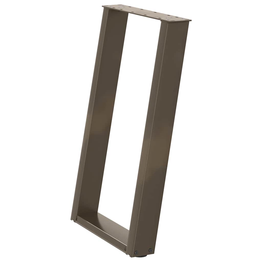 2 db U alakú étkezőasztal láb natúr acélból 60 x (72-73) cm
