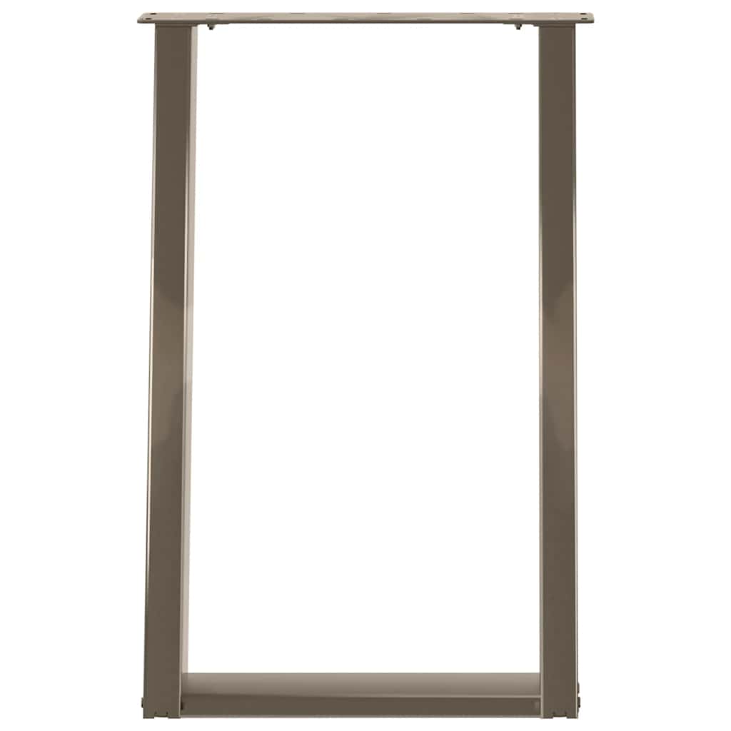 2 db U alakú étkezőasztal láb natúr acélból 60 x (72-73) cm