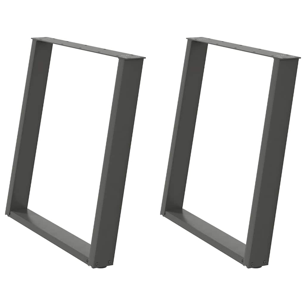 2 db antracitszürke, U alakú étkezőasztal láb 70 x (72-73) cm acél
