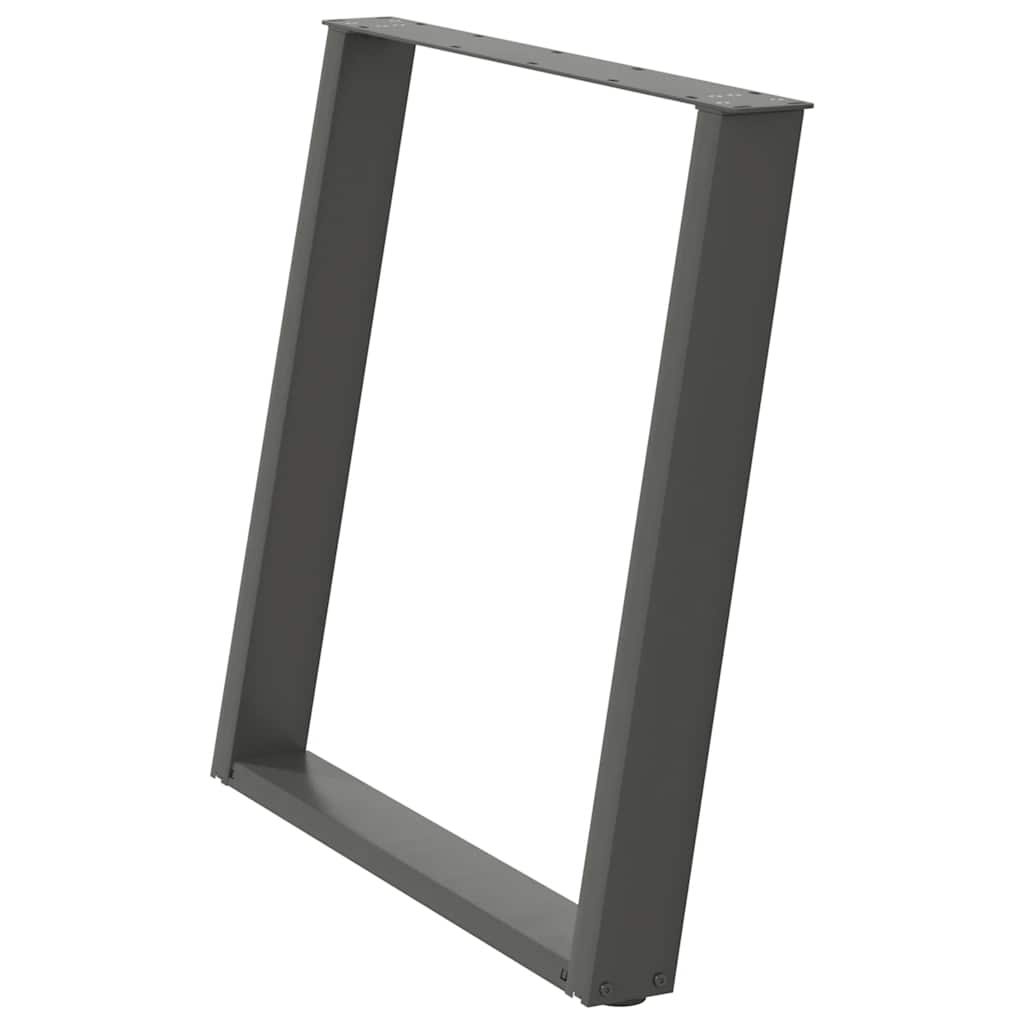 2 db antracitszürke, U alakú étkezőasztal láb 70 x (72-73) cm acél