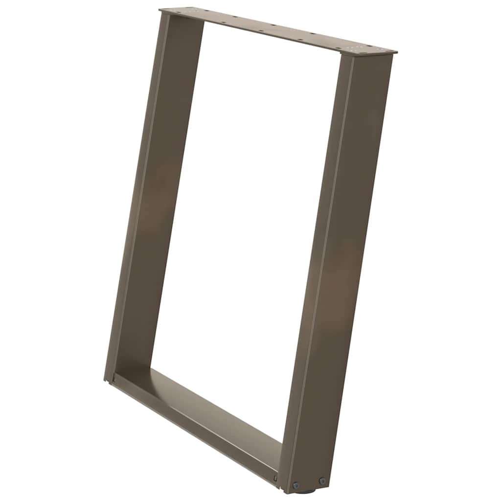 2 db U alakú étkezőasztal láb natúr acélból 70 x (72-73) cm
