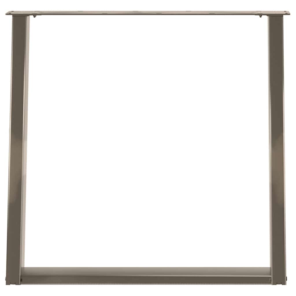 2 db U alakú étkezőasztal láb natúr acélból 70 x (72-73) cm