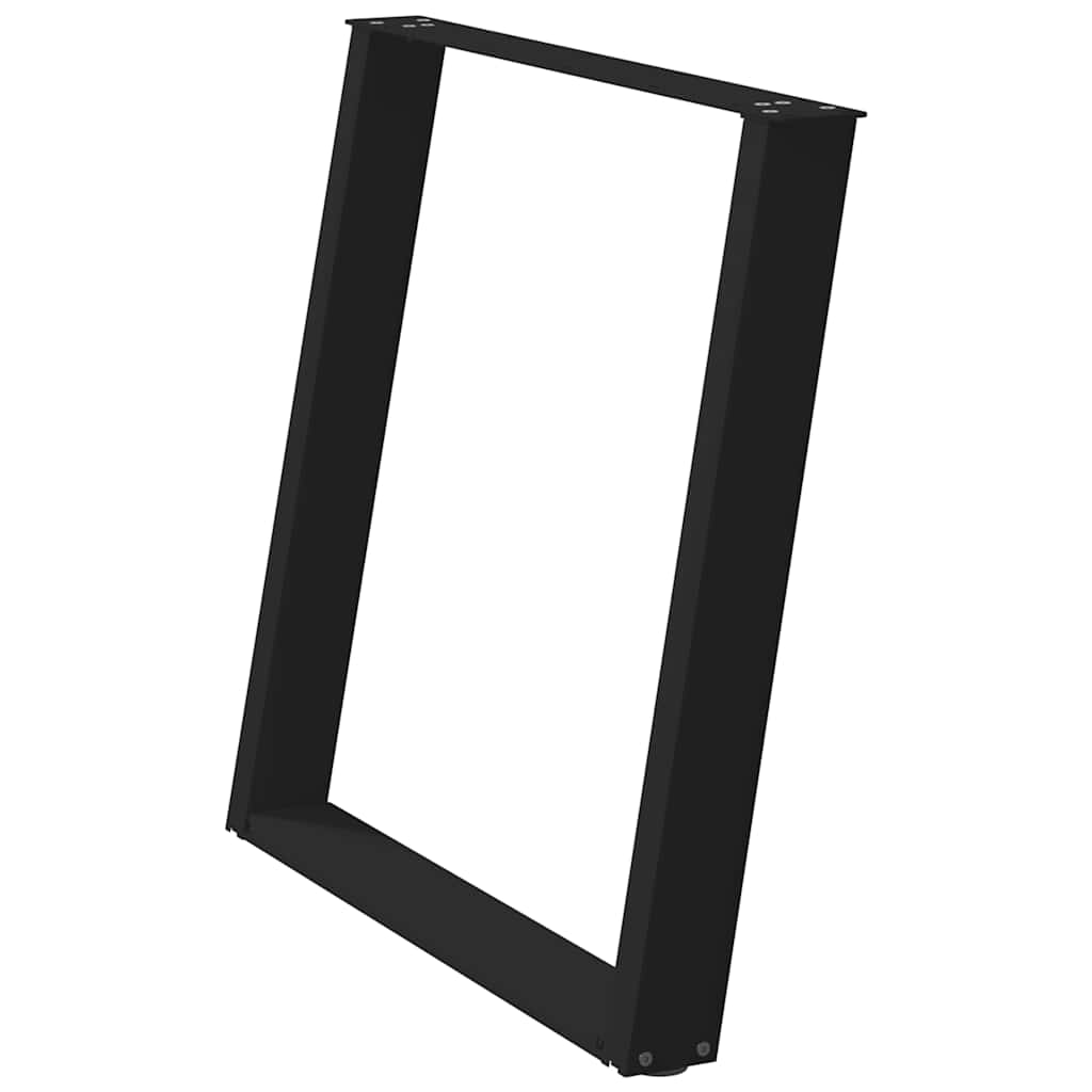 2 db U alakú étkezőasztal láb fekete 80 x (72-73) cm acél étkezőasztal láb