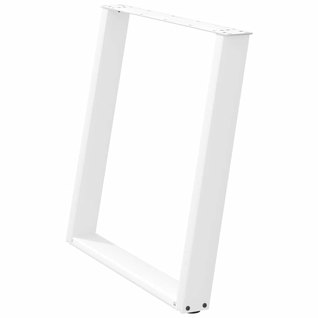 2 db U alakú étkezőasztal láb fehér 80 x (72-73) cm acél étkezőasztal láb