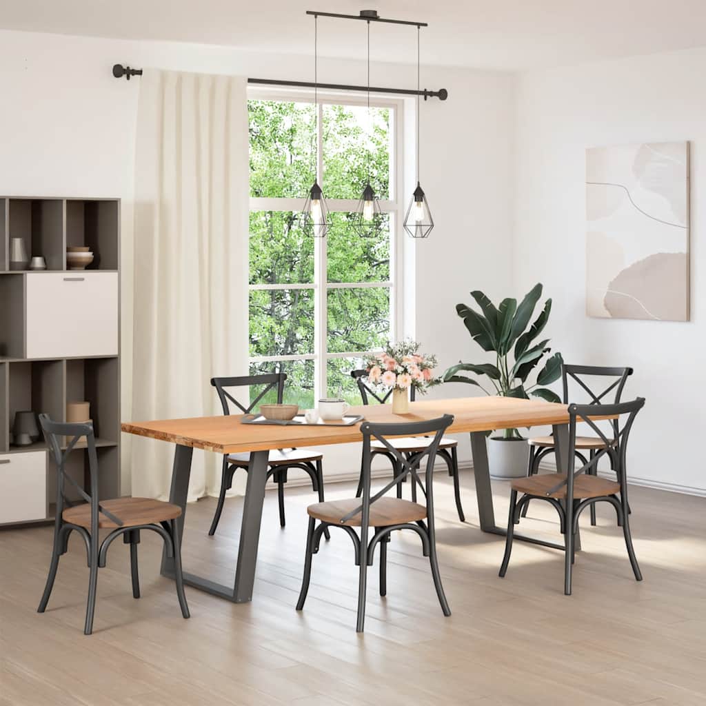 2 db antracitszürke, U alakú acél étkezőasztal láb 80 x (72-73) cm