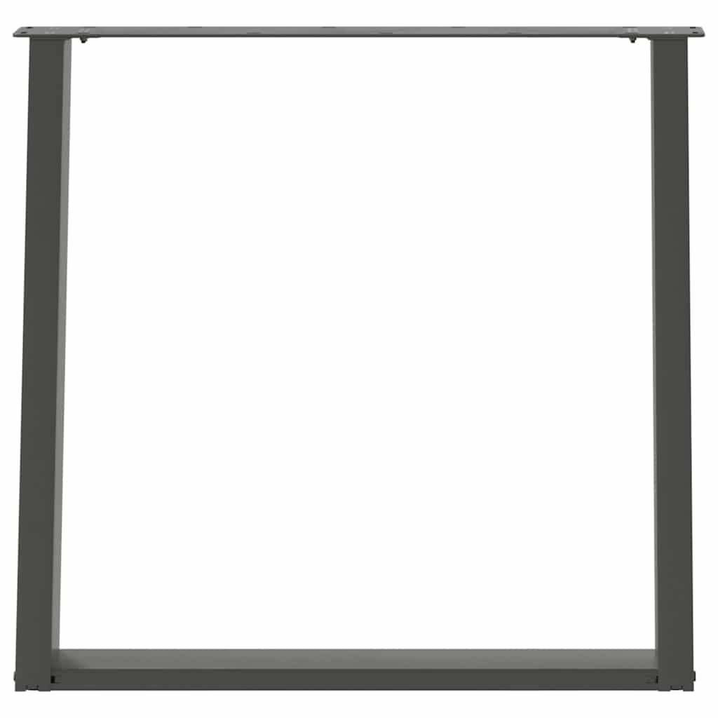 2 db antracitszürke, U alakú acél étkezőasztal láb 80 x (72-73) cm