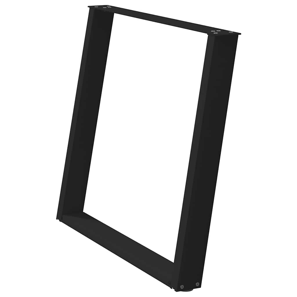 2 db U alakú étkezőasztal láb fekete, 90 x (72-73) cm acél