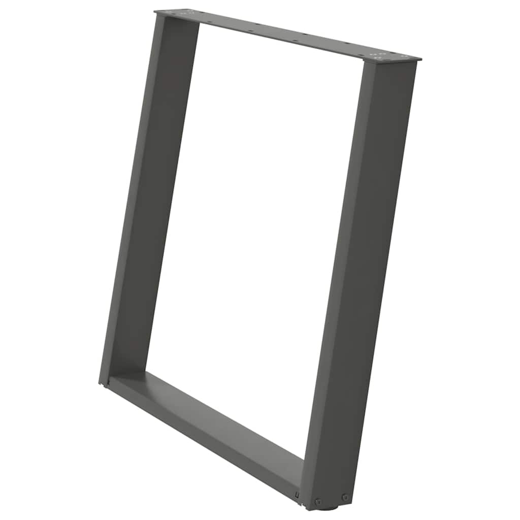 2 db antracitszürke, U alakú acél étkezőasztal láb 90 x (72-73) cm