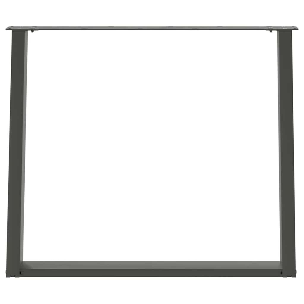 2 db antracitszürke, U alakú acél étkezőasztal láb 90 x (72-73) cm