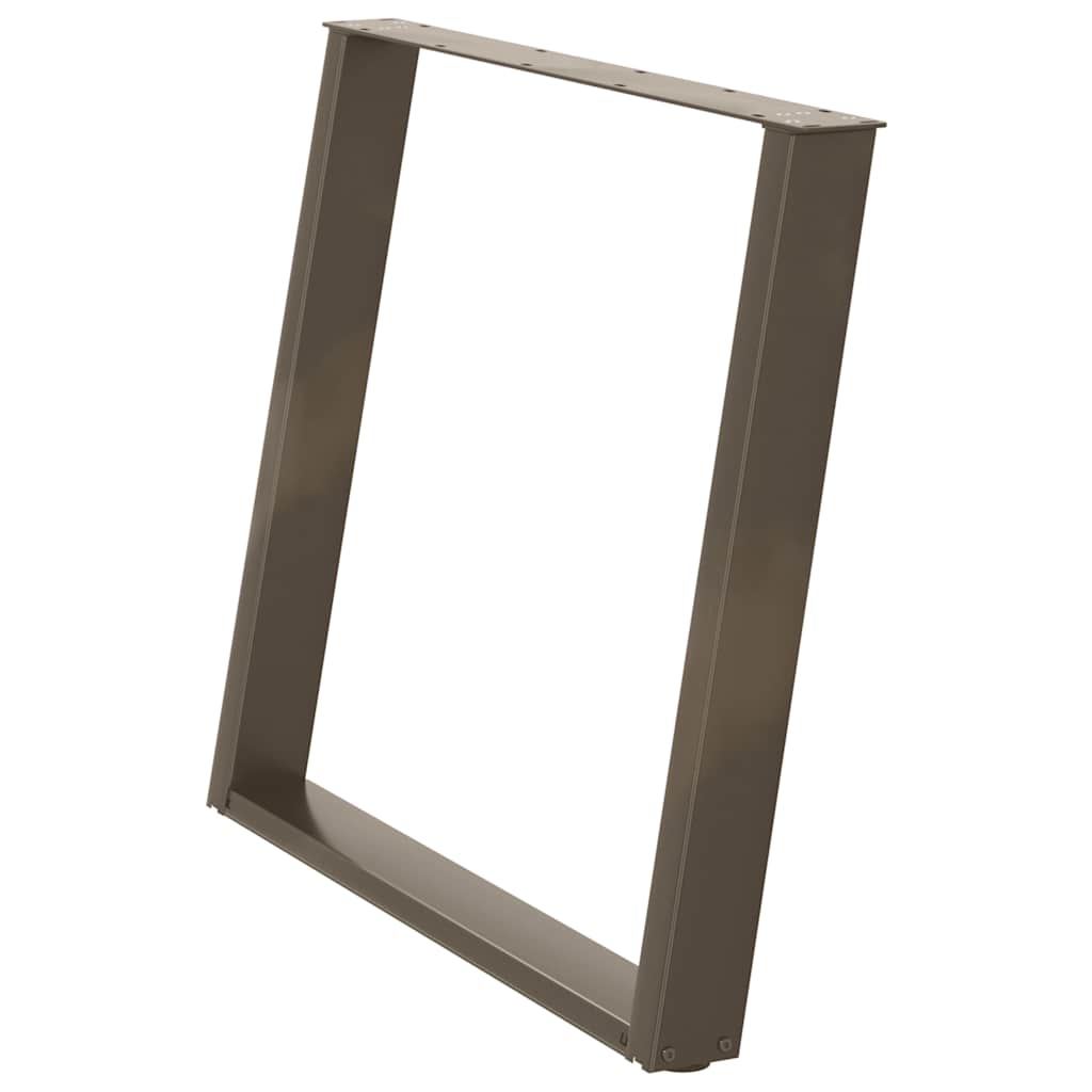 2 db U alakú étkezőasztal láb natúr acélból 90 x (72-73) cm