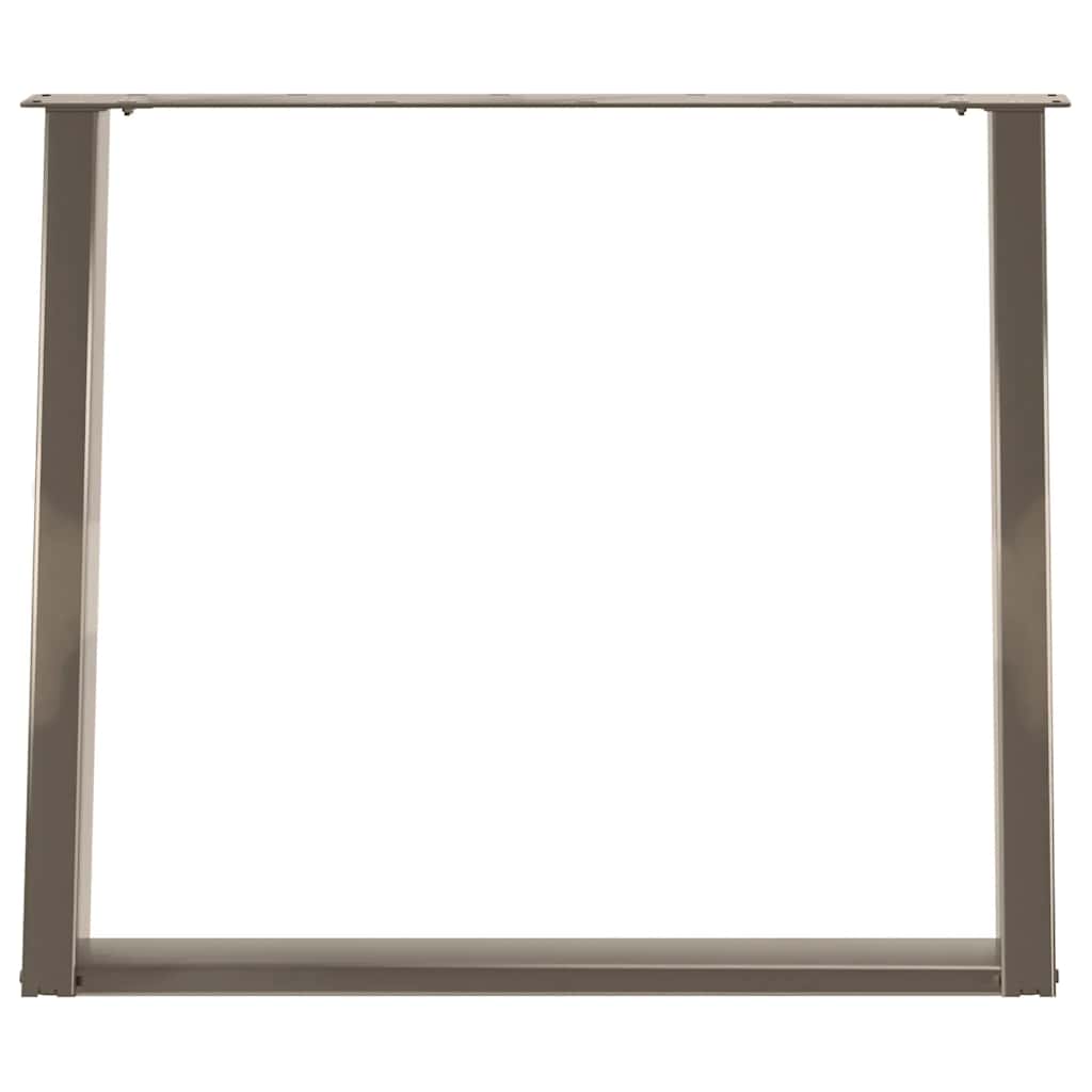 2 db U alakú étkezőasztal láb natúr acélból 90 x (72-73) cm