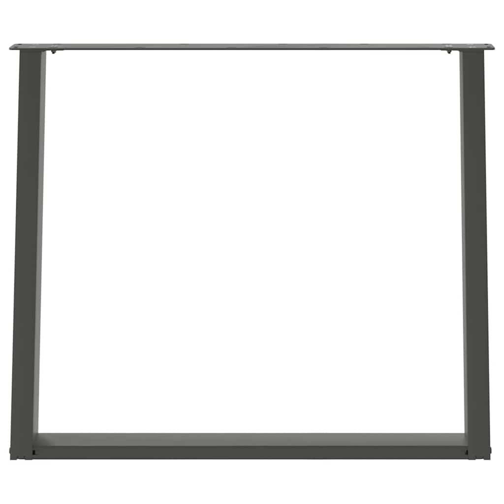 2 db antracitszürke, U alakú étkezőasztal láb 100 x (72-73) cm acél
