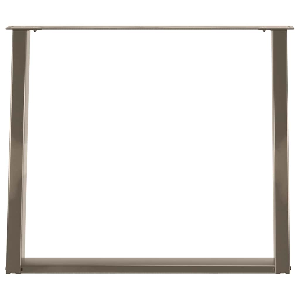 2 db U alakú étkezőasztal láb natúr acélból 100 x (72-73) cm acél