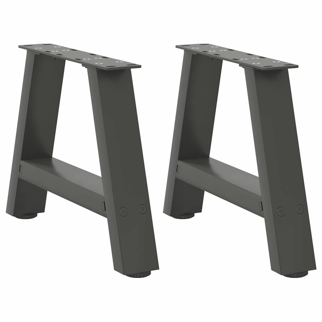 2 db antracitszürke A-alakú acél dohányzóasztal láb 30x(30-31) cm
