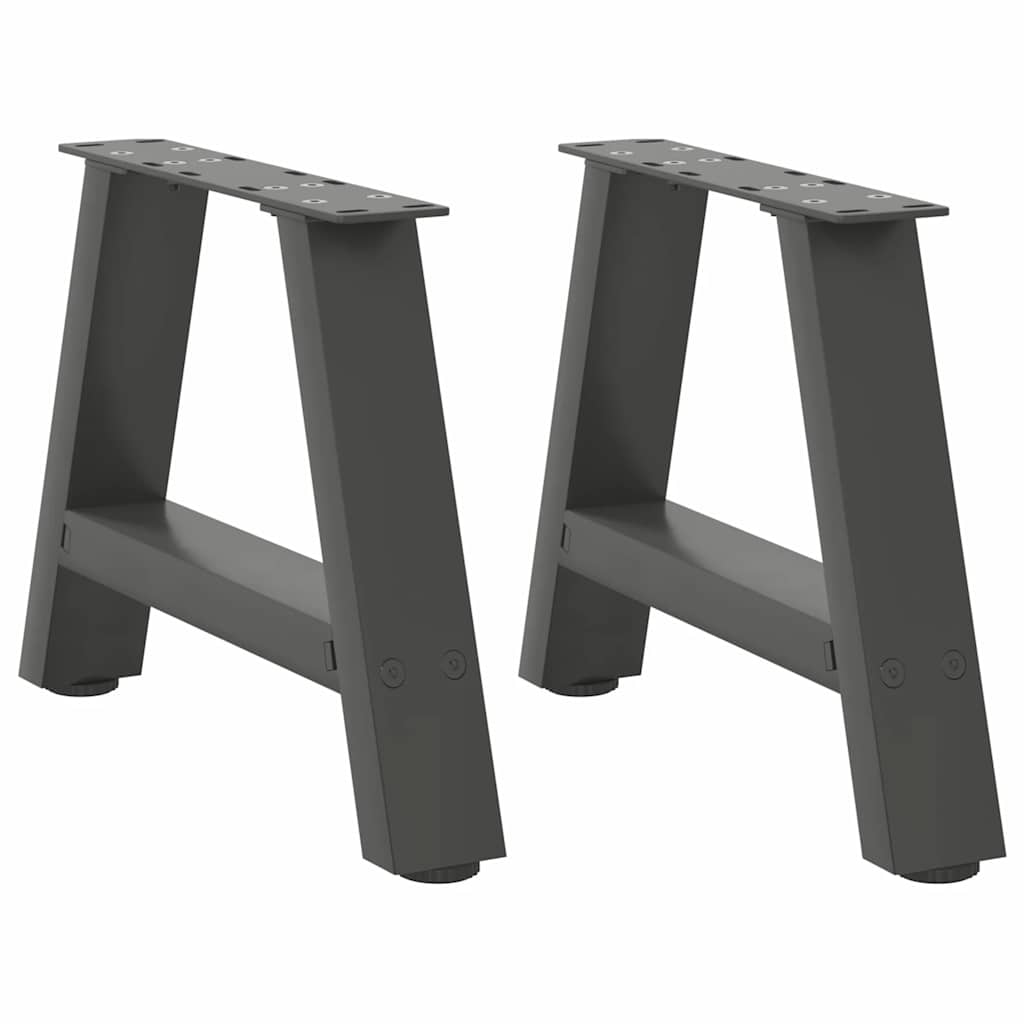 2 db antracitszürke A-alakú acél dohányzóasztal láb 40x(30-31) cm