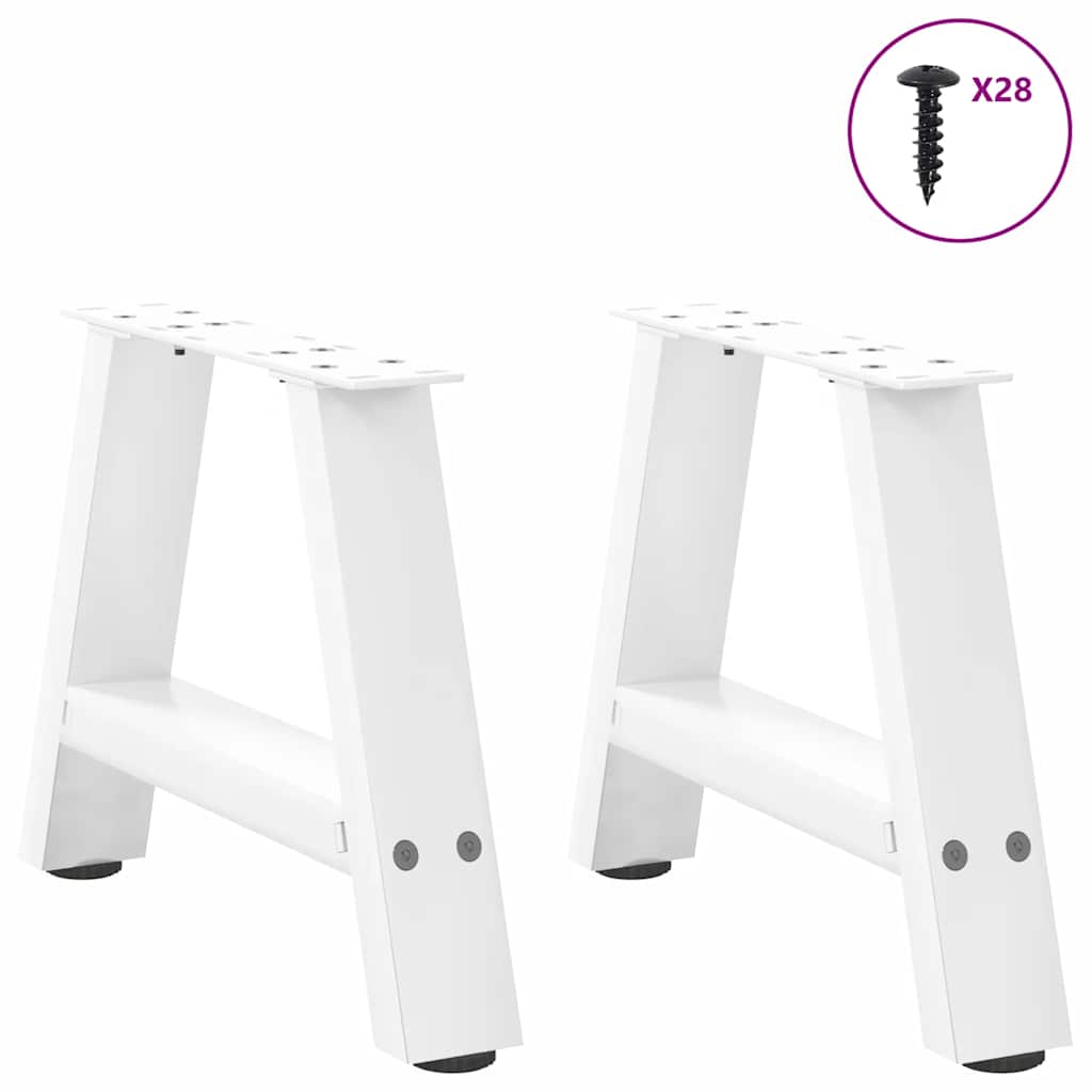 2 db fehér, A-alakú acél dohányzóasztal láb 50 x (30-31) cm