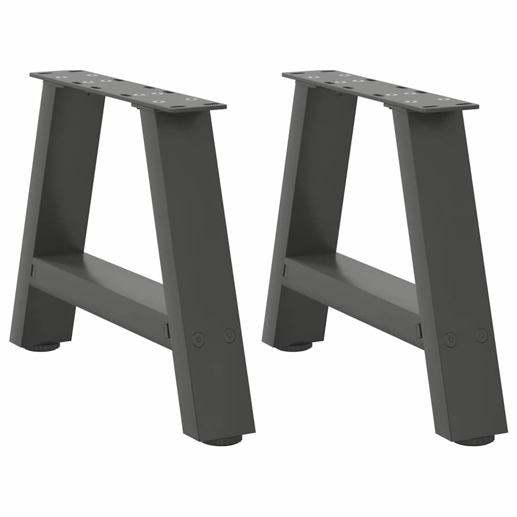 2 db antracitszürke A-alakú acél dohányzóasztal láb 50x(30-31) cm