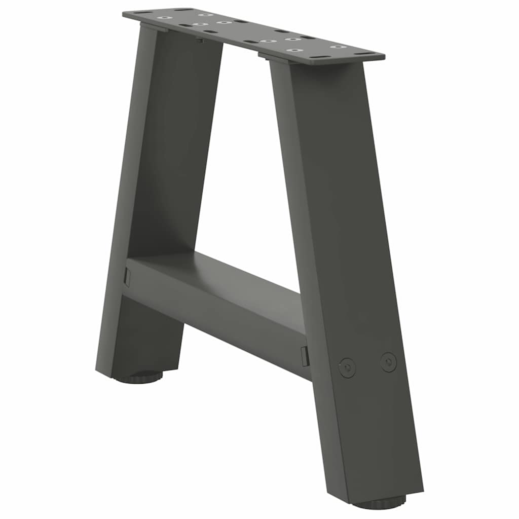 2 db antracitszürke A-alakú acél dohányzóasztal láb 50x(30-31) cm