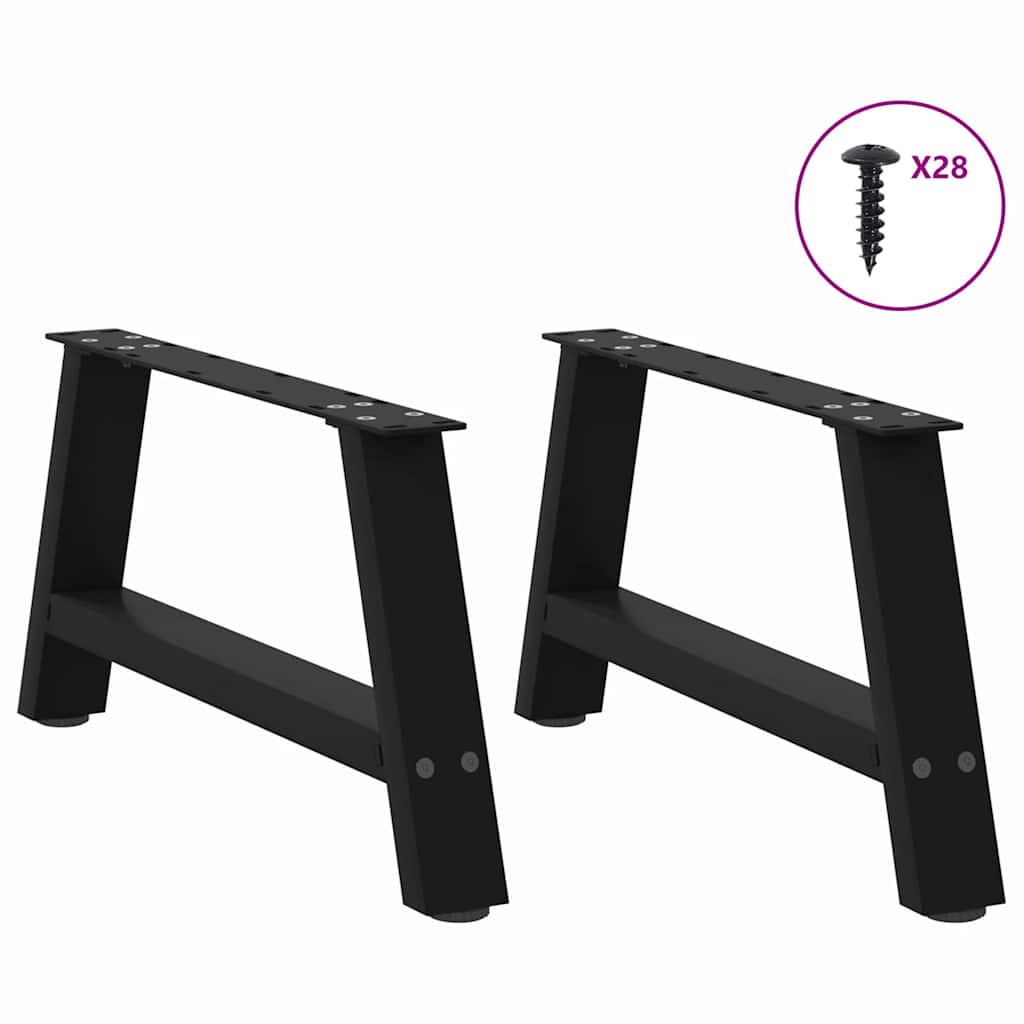 2 db fekete, A-alakú acél dohányzóasztal láb 60 x (30-31) cm
