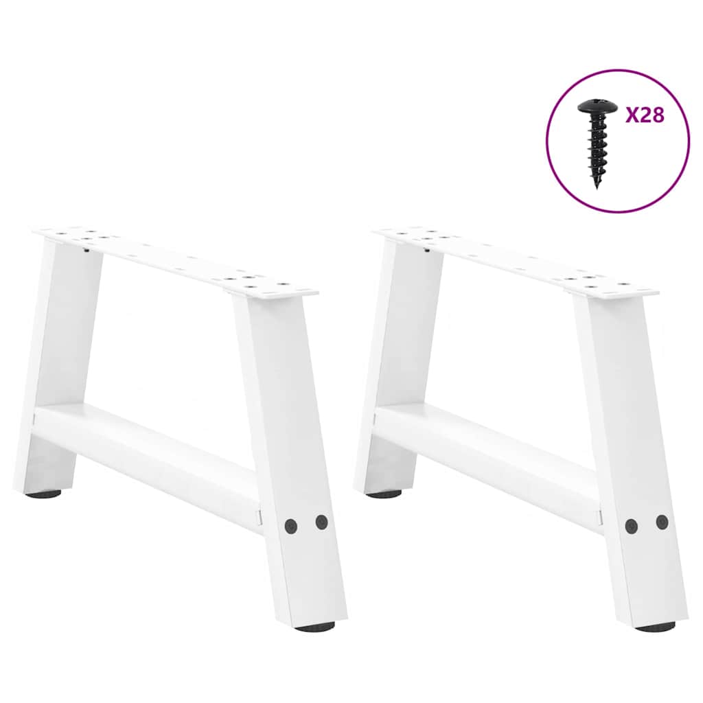 2 db A-alakú fehér dohányzóasztal láb 70 x (30-31) cm acél