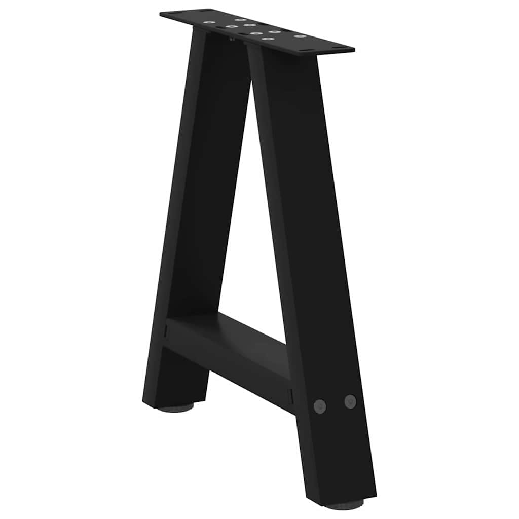 2 db fekete, A-alakú acél dohányzóasztal láb 38 x (42-43) cm