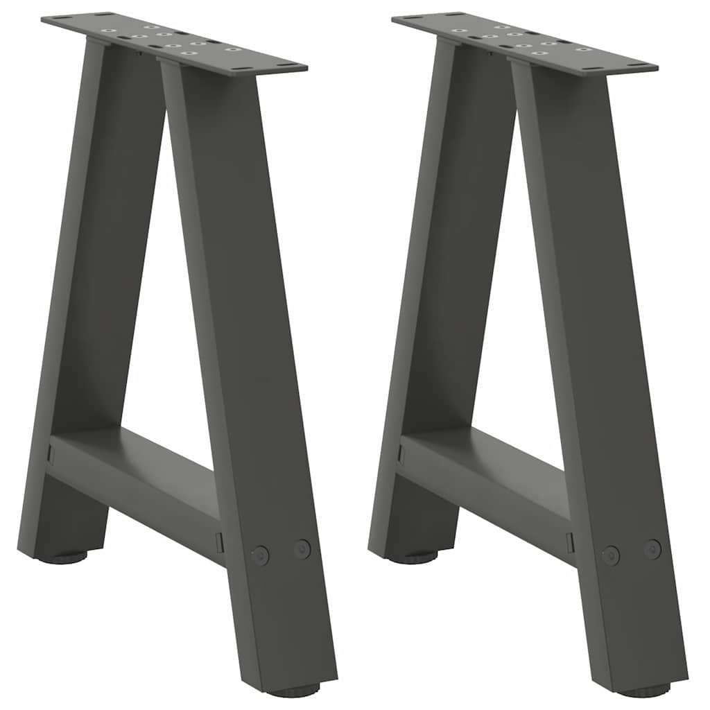 2 db antracitszürke A-alakú acél dohányzóasztal láb 38x(42-43) cm