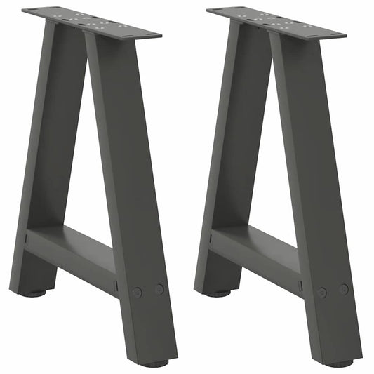 2 db antracitszürke A-alakú acél dohányzóasztal láb 38x(42-43) cm