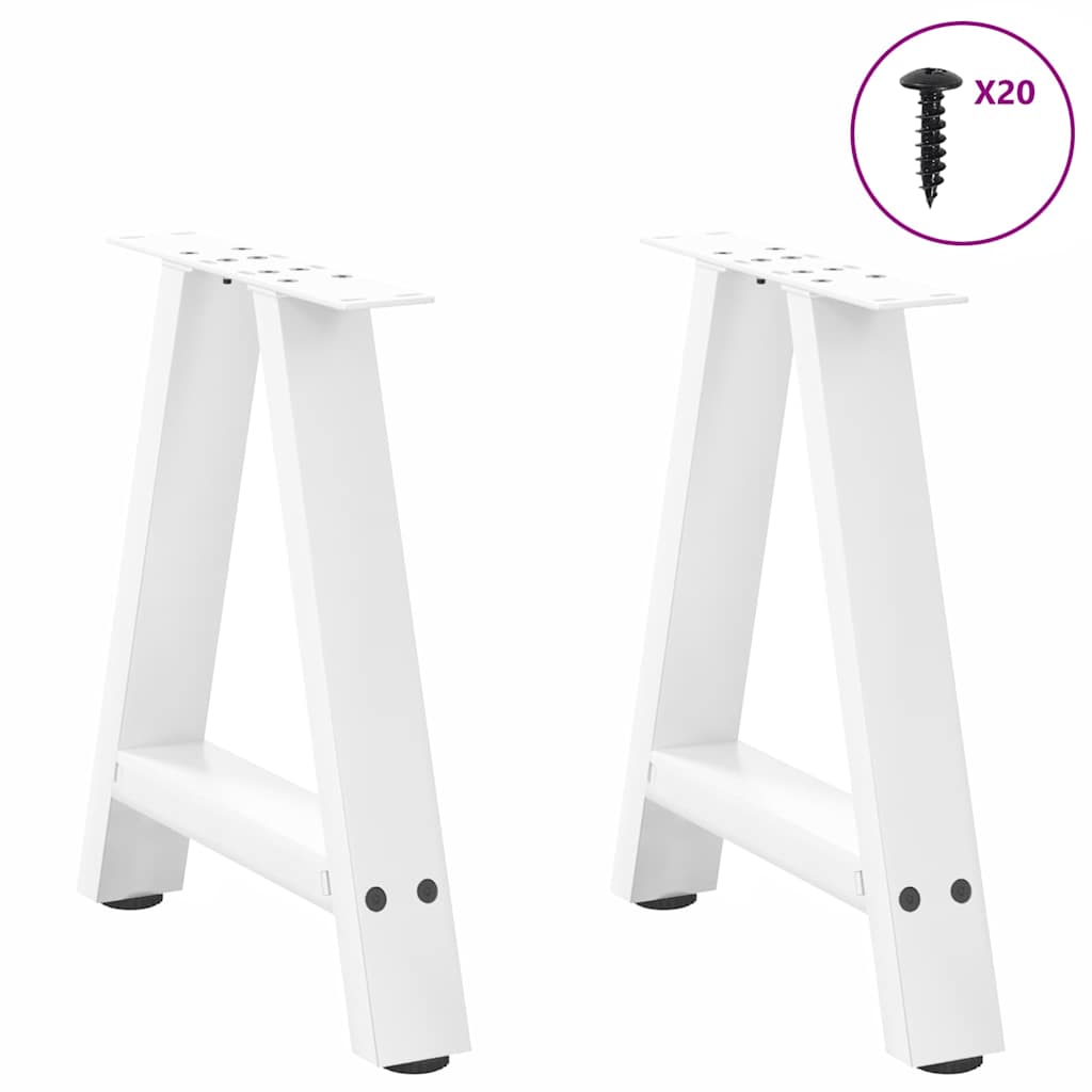 2 db A-alakú fehér dohányzóasztal láb 50 x (42-43) cm acél