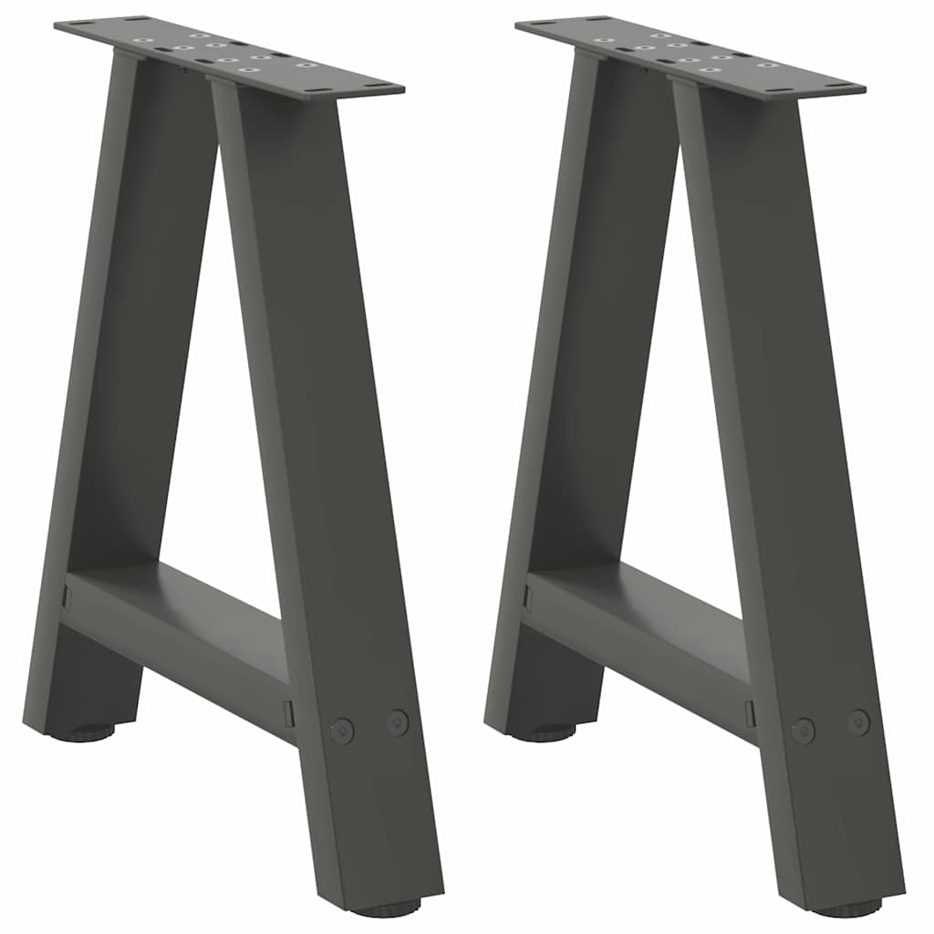 2 db antracitszürke A-alakú acél dohányzóasztal láb 50x(42-43) cm