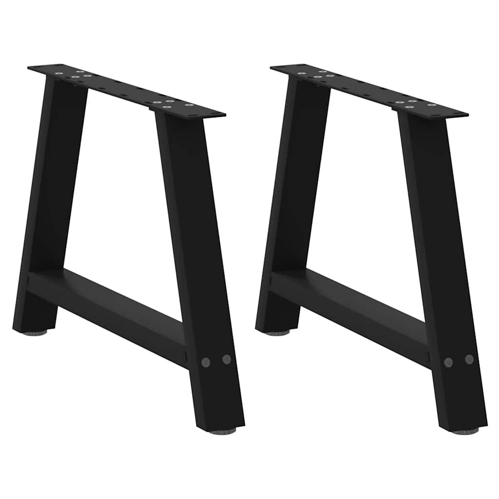 2 db A-alakú dohányzóasztal láb fekete 60 x (42-43) cm acél dohányzóasztal láb
